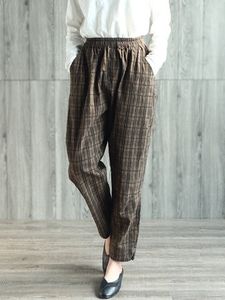 Plaid Print Pants For Women