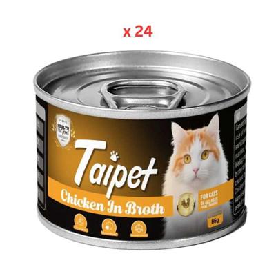 Taipet Cat Canned Wet Food Chicken in Broth-85g Pack Of 24