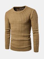 Fall Winter Casual Knitted Twist Sweater - thumbnail