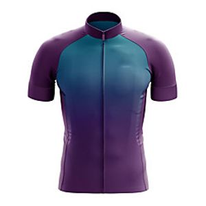 21Grams Men's Short Sleeve Cycling Jersey Summer Spandex Polyester Purple Gradient Bike Jersey Top Mountain Bike MTB Road Bike Cycling Quick Dry Moisture Wicking Breathable Sports Clothing Apparel Lightinthebox