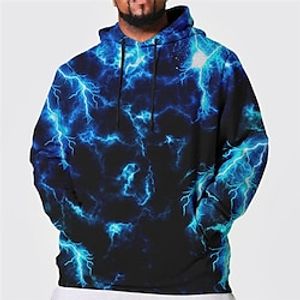 Men's Plus Size Pullover Hoodie Sweatshirt Big and Tall 3D Print Hooded Long Sleeve Spring   Fall Basic Fashion Streetwear Comfortable Daily Wear Vacation Tops Lightinthebox