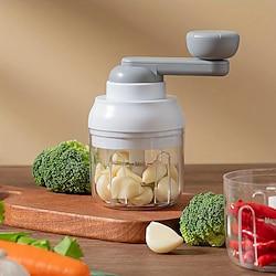 Compact Multifunctional Food Processor - Manual Vegetable Cutter Garlic Masher with Ergonomic Curved Blade, Portable Kitchen Gadget Lightinthebox