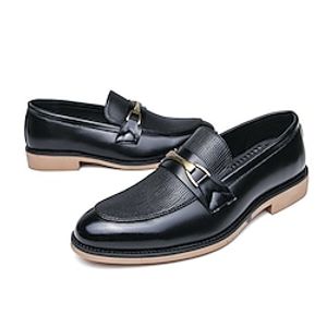 Men's Loafers  Slip-Ons Leather Loafers Classic Casual Daily PU Comfortable Loafer Black Winter Lightinthebox