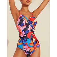 Floral Print Crossover Collar Swimsuit Lightinthebox