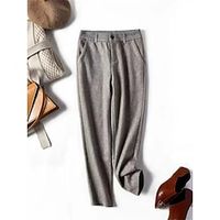 Women's Dress Pants Cropped Pants Ankle-Length Fashion Streetwear Work Street Grey Khaki S M Fall Winter Lightinthebox - thumbnail