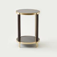 Metal Top 2-Tier Accent Table - 44x44x59 cms