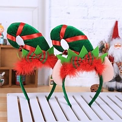 2 PCS Elf Headpiece Men's Women's Unisex Boys Christmas Christmas Carnival Christmas Eve Polyester Headpiece Lightinthebox