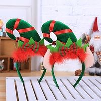 2 PCS Elf Headpiece Men's Women's Unisex Boys Christmas Christmas Carnival Christmas Eve Polyester Headpiece Lightinthebox - thumbnail