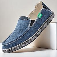 Men's Loafers Slip-Ons Comfort Loafers Canvas Comfortable Slip Resistant Loafer Blue Khaki Gray Lightinthebox