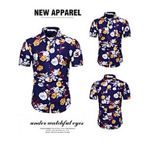 Men's Shirt Other Prints Floral Short Sleeve Casual Tops Casual Blue Lightinthebox