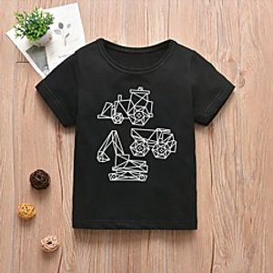 Kids Boys' T shirt Short Sleeve Hot Stamping Cartoon Graphic Car Wine Army Green Gray Children Tops Summer Active Basic Outdoor Regular Fit 2-8 Years Lightinthebox