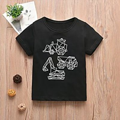 Kids Boys' T shirt Short Sleeve Hot Stamping Cartoon Graphic Car Wine Army Green Gray Children Tops Summer Active Basic Outdoor Regular Fit 2-8 Years Lightinthebox