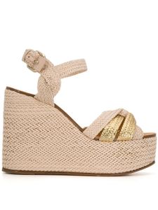 Casadei Riviera wicker wedge sandals - PINK