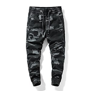 Men's Chino Athletic Cycling Quick Dry Breathable Outdoor Sports Casual Daily Pants Sweatpants Pants Camouflage Full Length Drawstring Pocket Elastic Waist Army Green Dark Gray miniinthebox