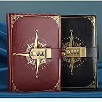 Journal With Lock PU Leather 200 Pages Retro Lock Journal Password Protection Notebook Journal For Men And Women Suitable For Secret Privacy miniinthebox - thumbnail