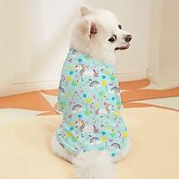 Dog Shirt  T-Shirt Rainbow Unicorn Fashion Casual Outdoor Vacation Dog Clothes Puppy Clothes Dog Outfits Breathable Pink Blue Costume for Girl and Boy Dog Lightinthebox - thumbnail