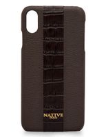 Phone Cover Iphone Xs Max Case W Croc Print In Brown Phone Cover Iphone Xs Max Case W Croc Print In Brown