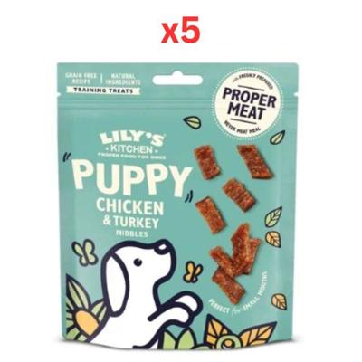 Lily's Kitchen Chicken & Turkey Nibbles Puppy Treats 70G (Pack of 5)