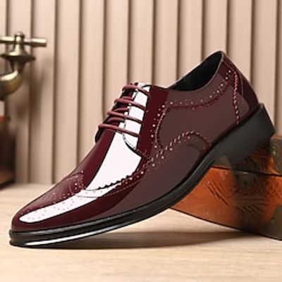 Men's Oxfords Walking Casual Daily Leather Comfortable Booties  Ankle Boots Loafer Black Ivory Burgundy Spring Fall Lightinthebox