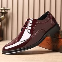 Men's Oxfords Walking Casual Daily Leather Comfortable Booties  Ankle Boots Loafer Black Ivory Burgundy Spring Fall Lightinthebox - thumbnail
