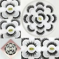 6D Stereoscopic False Eyelashes Handmade Natural And Dense 7 Pairs Flower-shaped False Eyelashes With Lotus Tray Lightinthebox - thumbnail