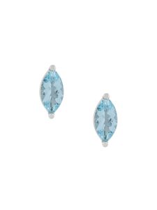 Delfina Delettrez 18kt white gold Dots Solitaire aquamarine stud earrings - Metallic