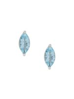 Delfina Delettrez 18kt white gold Dots Solitaire aquamarine stud earrings - Metallic - thumbnail