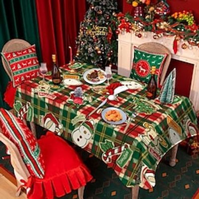 Christmas Tablecloth Rectangular, Xmas Decor Table Cloth Wrinkle Free, Winter Christmas Decor Table Cover for Dining, Patry, Family Lightinthebox Christmas Tablecloth Rectangular, Xmas Decor Table Cloth Wrinkle Free, Winter Christmas Decor Table Cover for Dining, Patry, Family Lightinthebox