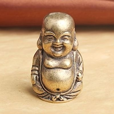 Pure Brass Antique Maitreya Buddha Desktop Decoration Smiling Big Belly Buddha Statue Decoration Collection Antique Copperware,Home Lucky Room Landscaping,Desktop Decor Lucky Figurine For Room Decor Lightinthebox