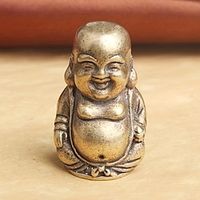 Pure Brass Antique Maitreya Buddha Desktop Decoration Smiling Big Belly Buddha Statue Decoration Collection Antique Copperware,Home Lucky Room Landscaping,Desktop Decor Lucky Figurine For Room Decor Lightinthebox - thumbnail