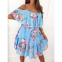 Women's Casual Dress Slip Dress Floral Ruffle Print Crew Neck Mini Dress Stylish Daily Date Half Sleeve Summer Lightinthebox