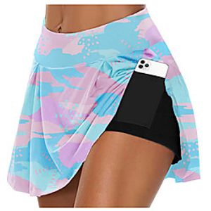 21Grams Women's High Waist Athletic Skort Running Skirt 2 in 1 Running Shorts with Built In Shorts Athletic Bottoms 2 in 1 Side Pockets Summer Fitness Gym Workout Running Training Exercise Quick Dry Lightinthebox