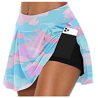 21Grams Women's High Waist Athletic Skort Running Skirt 2 in 1 Running Shorts with Built In Shorts Athletic Bottoms 2 in 1 Side Pockets Summer Fitness Gym Workout Running Training Exercise Quick Dry Lightinthebox - thumbnail