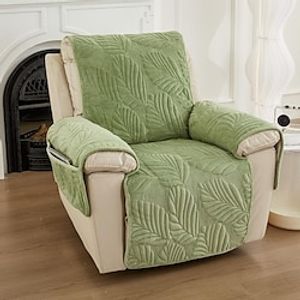 Recliner Sofa Slipcover Sage Green Sofa Cover  Leaf Jacquard Sofa Couch Cover Furniture Protector with Elastic Straps for Pets Kids Children Dog Cat miniinthebox