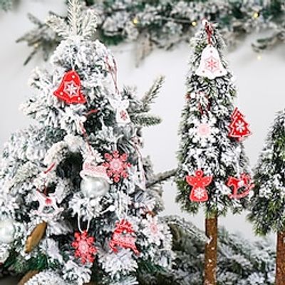 Christmas Decoration Painted Wood Set Angel Elk Christmas Tree Decoration Small Pendant. miniinthebox