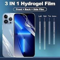 3 In 1 Hydrogel Film For IPhone 14 13 12 Pro Max Full Cover Soft Hydrogel Film Accessories Not-Glass ,1pc Front  1pc Back  1set Side Screen Protector Film Lightinthebox - thumbnail