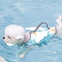 Dog Life Jacket, Ripstop Dog Life Vest Adjustable Dog Life Preserver with Strong Buoyancy and Durable Rescue Handle Puppy Lifesaver for Small Medium Large Dogs Swimming Boating miniinthebox - thumbnail