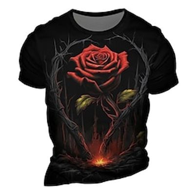 Rose Graphic Daily Designer Casual Men's 3D Print T shirt Tee Sports Outdoor Holiday Going out Valentine's Day T shirt Blue Red White Orange Short Sleeve Crew Neck Shirt Spring Summer Clothing Lightinthebox Rose Graphic Daily Designer Casual Men's 3D Print T shirt Tee Sports Outdoor Holiday Going out Valentine's Day T shirt Blue Red White Orange Short Sleeve Crew Neck Shirt Spring Summer Clothing Lightinthebox