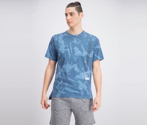 Mens Heathertech Short Sleeves Tee  Blue