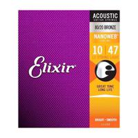 Elixir 12 Strings Nanoweb 80/20 Bronze Acoustic Guitar Strings - .010-.047 Light - thumbnail