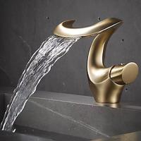 Bathroom Sink Faucet - Waterfall Electroplated Mount Outside Single Handle One HoleBath Taps Lightinthebox