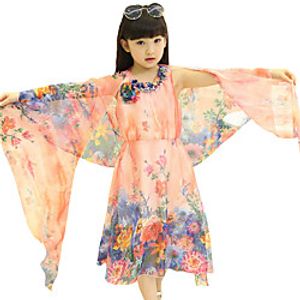 mother and daughter summer parent-child wear children bohemian long dress mother daughter lace collar chiffon thin skirt miniinthebox