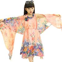 mother and daughter summer parent-child wear children bohemian long dress mother daughter lace collar chiffon thin skirt miniinthebox - thumbnail