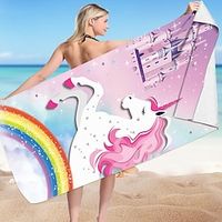 1PCS Square Bath Towel Beach Towel Square Beach Towel (59inch29inch)Microfiber Towel Unicorn For Swimming pool,S:250g,M:300g, Lightinthebox - thumbnail