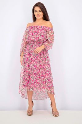 Womens Floral Print Hi-Low Maxi Dress Sybil Blooms Womens Floral Print Hi-Low Maxi Dress Sybil Blooms