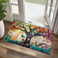 Tree of Life Animals Doormat Non-Slip Oil Proof Rug Indoor Outdoor Mat Bedroom Decor Bathroom Mat Entrance Rug Door Mat Lightinthebox