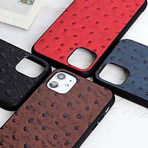 Phone Case For Apple Back Cover iPhone 12 Pro Max 11 SE 2020 X XR XS Max Shockproof Dustproof Solid Colored Genuine Leather miniinthebox