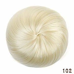 girls brown blonde bun hair chignon synthetic donut roller hairpieces high temperature fiber for women #14 Lightinthebox