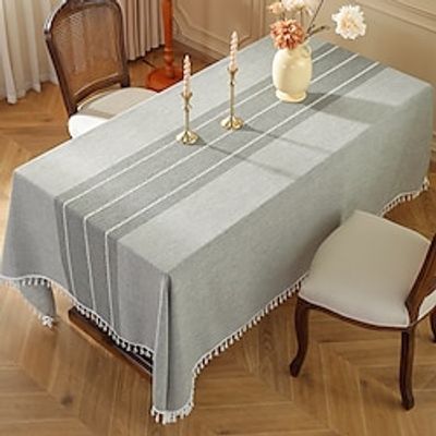 Cosmine Rectangle Table Cloth Washable Printed TableCloths with Tassel,Decorative Table Cover for Kitchen,Holiday Office Business Table Mat Rectangular Table Cloth Cover Lightinthebox