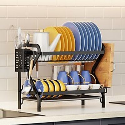 1PCS Kitchen Storage Drain Bowl Rack Dish and Chopsticks Filter Storage Rack Household Dish Dish and Cutterboard Storage Box Lightinthebox